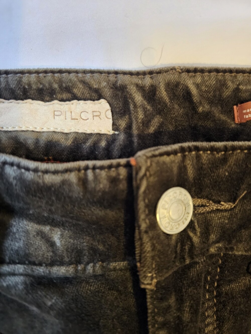 Pilcro Anthropologie Olive Gray Velvet Bootcut Pants Size 27 - Picture 5 of 16